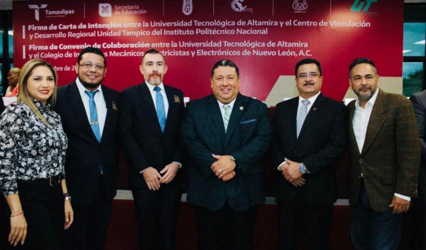 Convenio de Colaboración con el Colegio de Ingenieros Mecánicos, Electricistas y Electrónicos de Nuevo León, AC y la firma de una Carta de Intención con el Centro de Vinculación y Desarrollo Regional Unidad Tampico del Instituto Politécnico Nacional