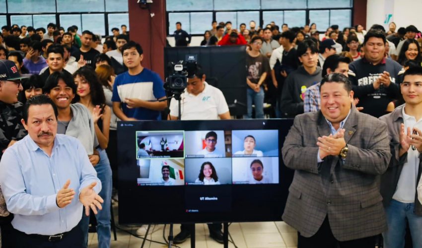 Con la presencia de nuestro rector, el Mtro. Juan Dionisio Cruz Guerrero, realizamos un Conversatorio para nuestra Comunidad Estudiantil de TSU con nuestras alumnas y alumnos que actualmente estudian en Francia