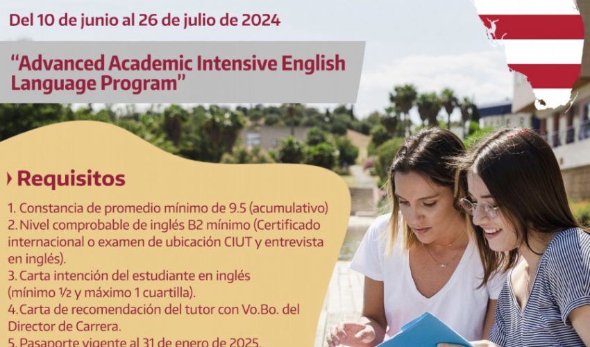 Se les invita a postularse al programa “Advanced Academic Intensive English Language Program” para obtener una beca de estudios que les permita asistir a la Universidad Estatal de Florida (Florida State University)