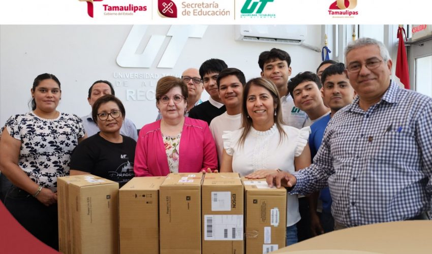 Para brindar una mejor atención en la práctica educativa, la rectora de la Universidad Tecnológica de Altamira Dra. Mara Acosta González, hizo la entrega de nuevos proyectores, mismos que serán un complemento ideal para los alumnos y docentes en el aula