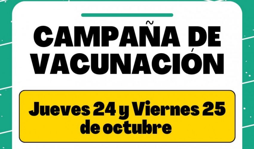 Asiste a la campaña de vacunación que se llevará a cabo los días jueves 24 y viernes 25 de octubre en nuestra universidad por parte de personal de la UMF 10 de Altamira