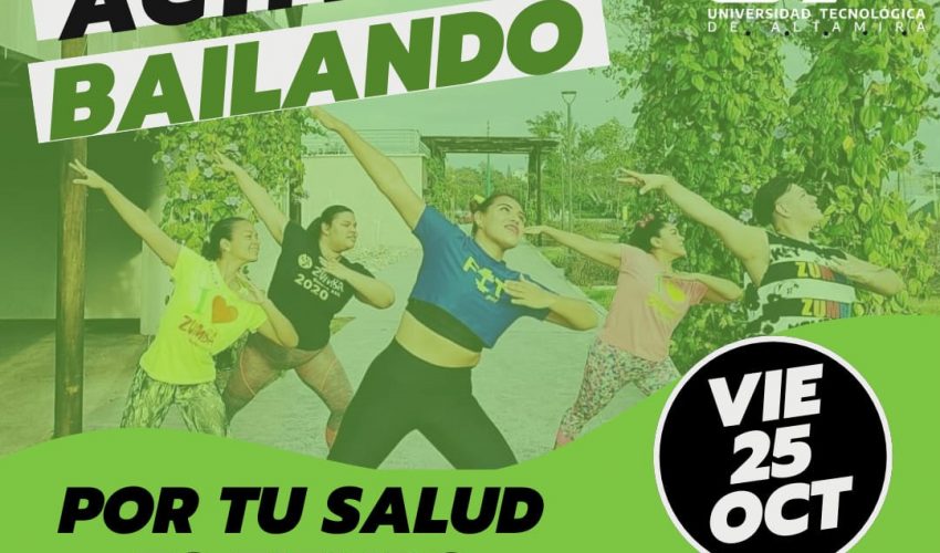 Forma parte de la clase de zumba que tendremos este viernes 25 de octubre a las 10 de la mañana en el Auditorio T de nuestra universidad
