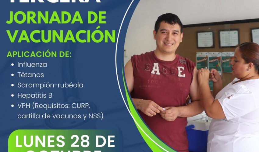 Este lunes 28 de octubre tendremos la tercera y última jornada de vacunación por parte del personal de la UMF No. 10 de Altamira