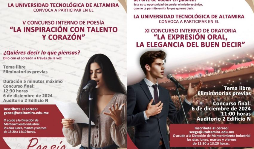Participa en los concursos internos de oratoria y poesía de nuestra universidad