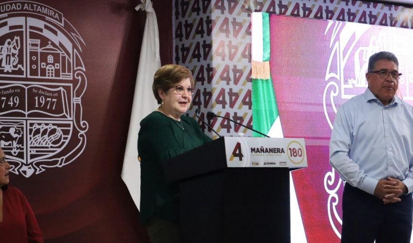 La UTALT presente en la Mañanera del Dr. Armando Martínez Manríquez. Presidente Municipal de Altamira