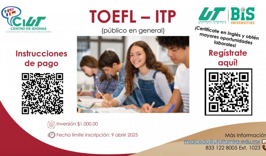 ¡Regístrate para tomar el TOEFL ITP!