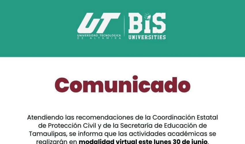 Comunicado Oficial: Actividades académicas en línea este lunes 30 de junio