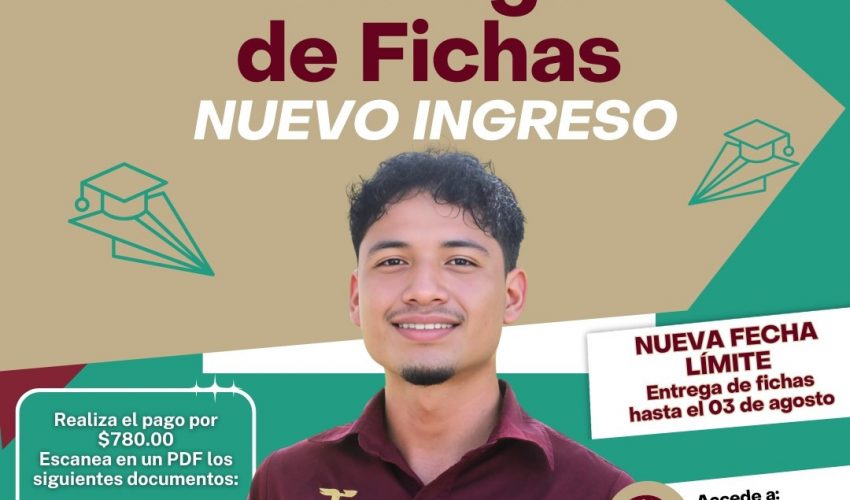 La Universidad Tecnológica de Altamira extiende la fecha límite para entrega de fichas de nuevo ingreso hasta el 03 de agosto.