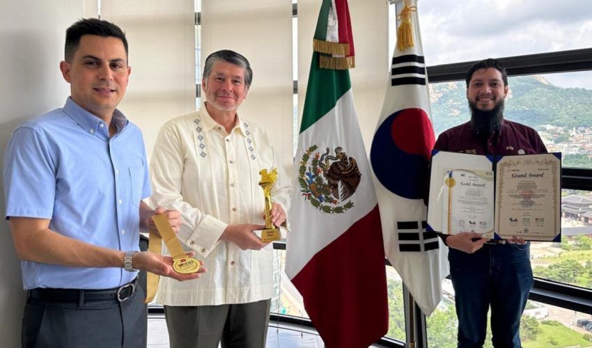 La Embajada de México en Corea 멕시코대사관 recibió al equipo mexicano de la Universidad Tecnológica de Altamira, ganador de la Medalla de Oro y el Grand Prize en la World Invention Creativity Olympic (WICO) 2025 en Seúl