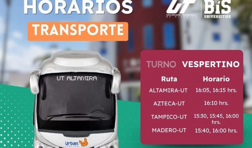 Horarios del Transporte Dragón Universitario UTALT  ¡Consulta tu punto de salida y llega a tiempo!