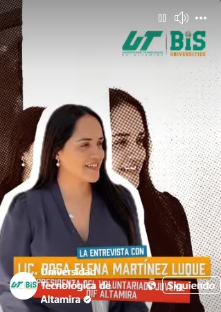 La Lic. Rosa Elena Martínez Luque, Presidenta del Voluntariado Juvenil DIF Altamira, visitó las instalaciones de la UTALT y nos compartió su experiencia y compromiso con la comunidad universitaria.